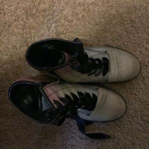 glitter multicolor ankle high boots